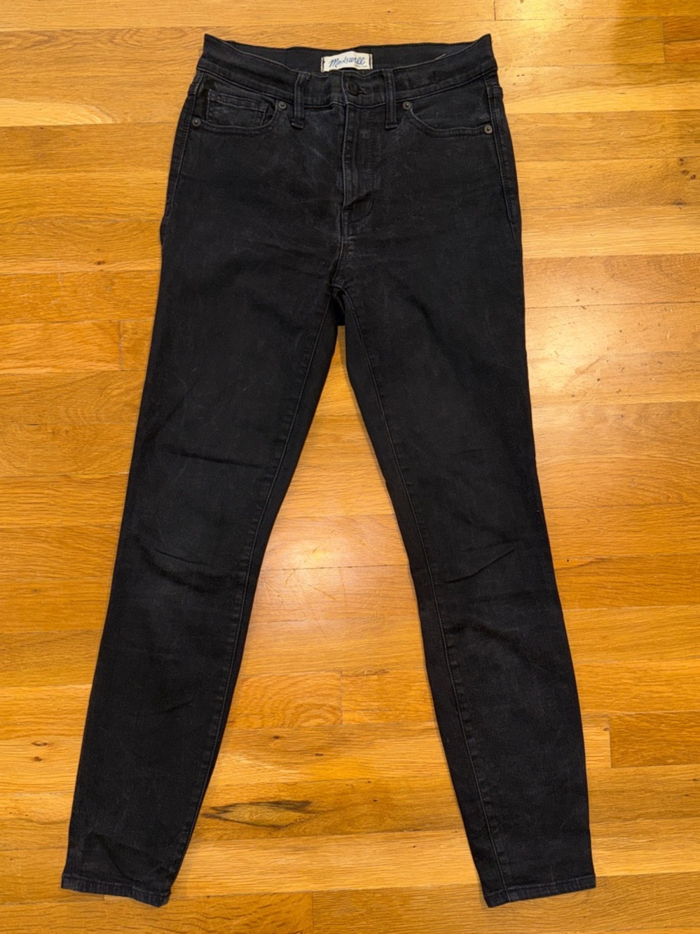 Madewell High Riser Skinny Jeans in Faded Black Wash